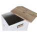 Korb für schmutzige Wäsche Home ESPRIT Weiß natürlich Holz 43 x 34 x 50 cm 5 Stücke