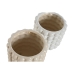 Conjunto de vasos Home ESPRIT Branco Bege Cerâmica 16 x 16 x 16 cm (2 Unidades)