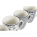 Ensemble de 4 mugs Home ESPRIT Bleu Blanc Porcelaine 340 ml