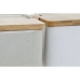 Zoutvaatje met deksel Home ESPRIT Wit Beige Natuurlijk Bamboe Dolomite 15 x 12 x 11 cm (2 Stuks)