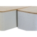 Leipäkori Home ESPRIT Valkoinen Beige Metalli Akaasia 33 x 18 x 12 cm (2 osaa)