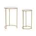 Set van 2 tafels Home ESPRIT Gouden Metaal Marmer 40 x 40 x 64 cm