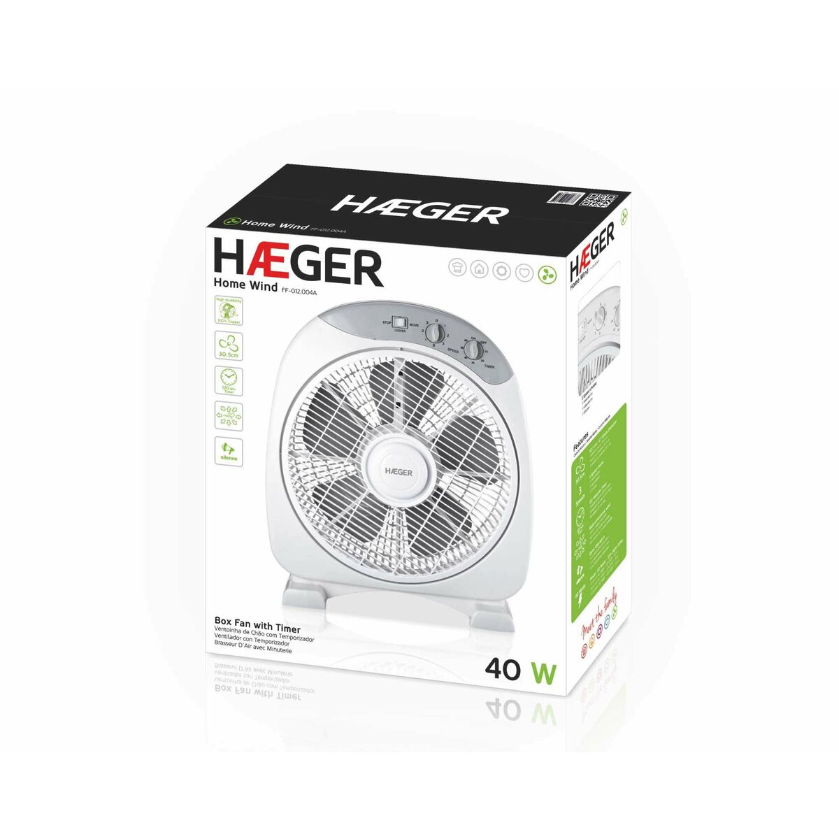 Ventilator de Podea Haeger 40 W Alb