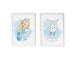 Juego de 2 cuadros Crochetts Alice Multicolor Madera MDF 33 x 43 x 2 cm Conejo (2 Piezas)