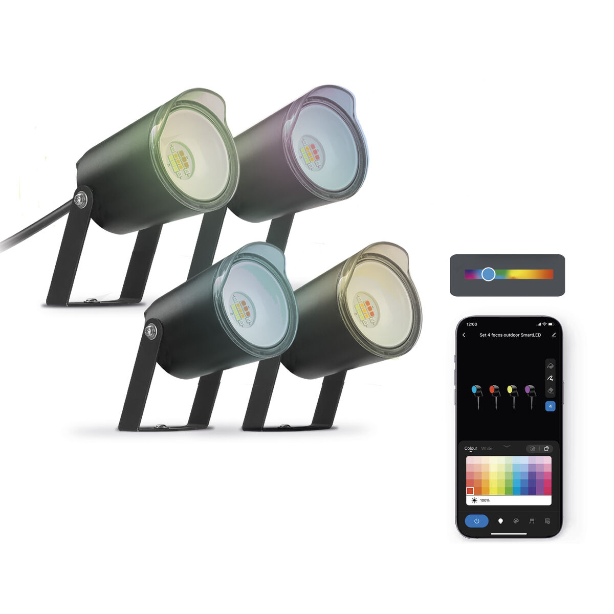 LED spotlight KSIX SmartLED Fekete (3000K)