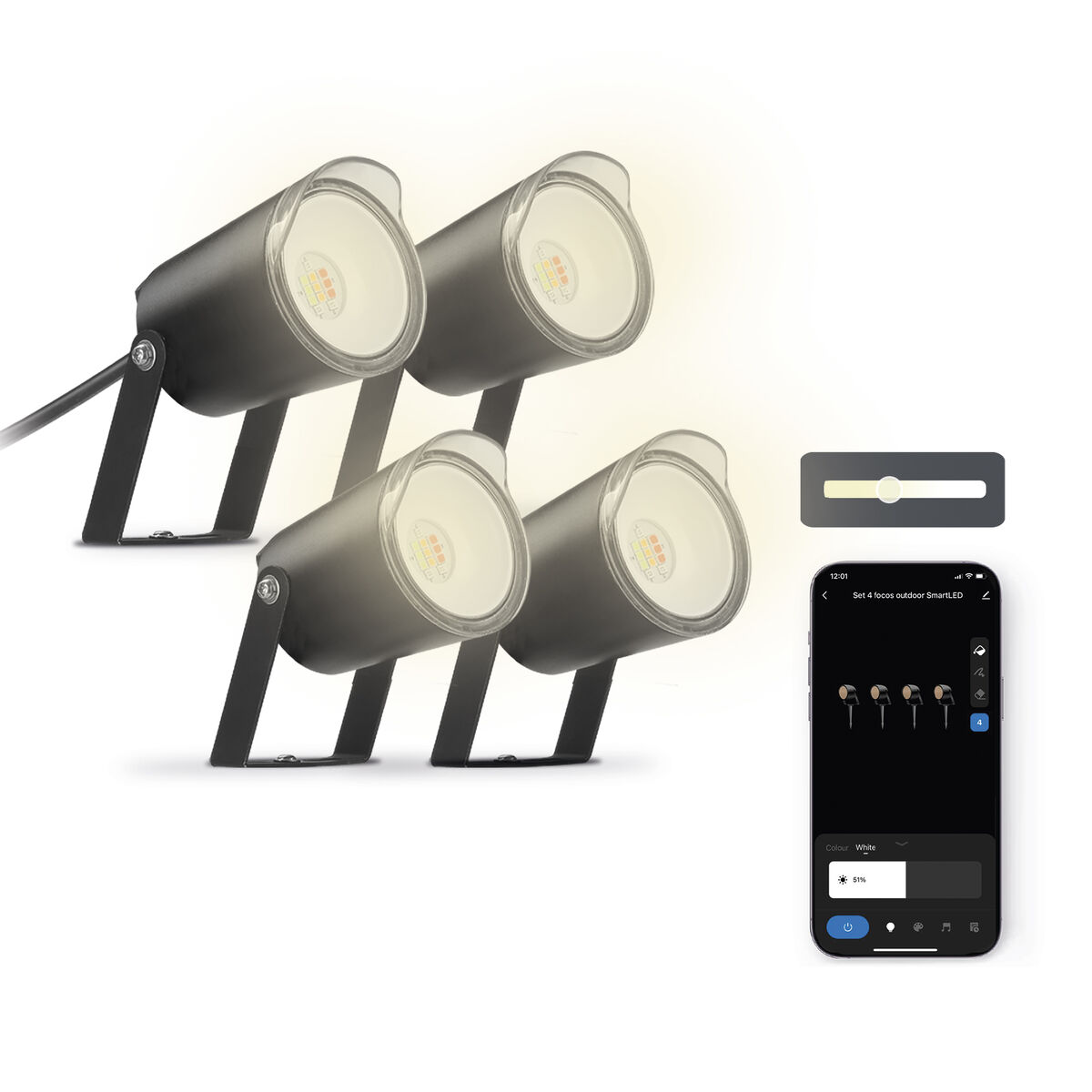 LED spotlight KSIX SmartLED Fekete (3000K)