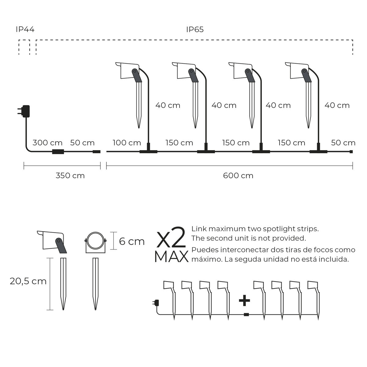 LED spotlight KSIX SmartLED Fekete (3000K)