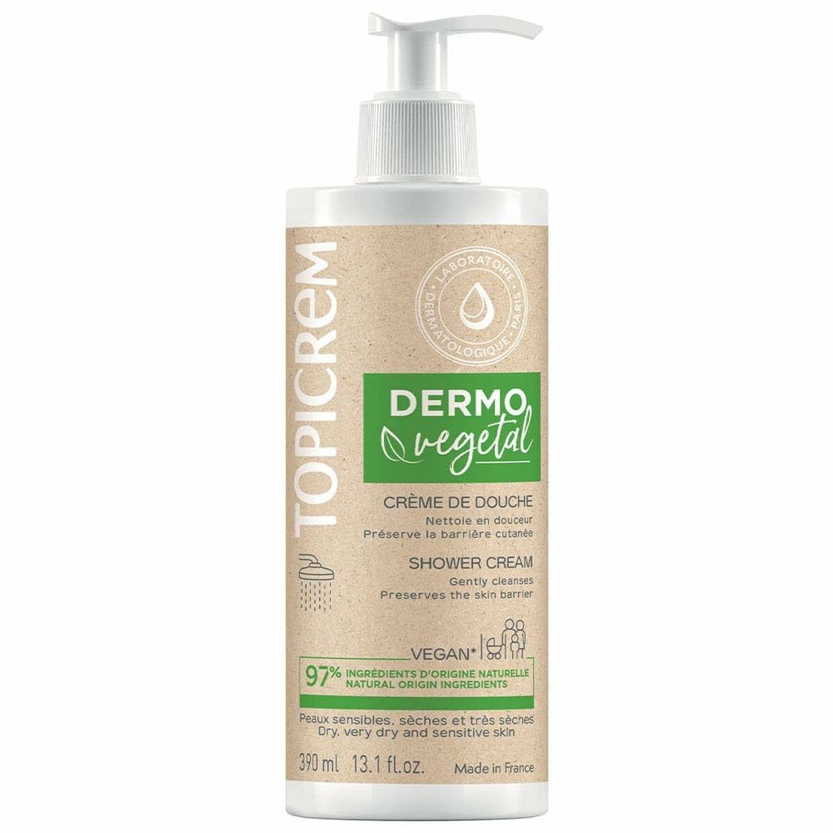 Dusjkrem Topicrem Dermovegetal 390 ml