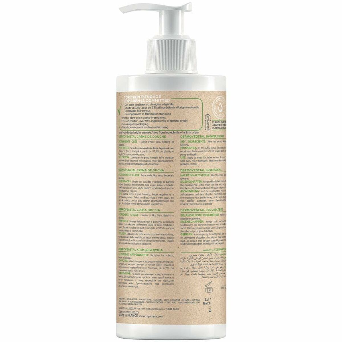 Brusecreme Topicrem Dermovegetal 390 ml