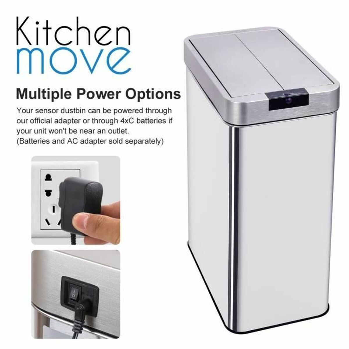 Pubelă Kitchen Move Gri 60 L
