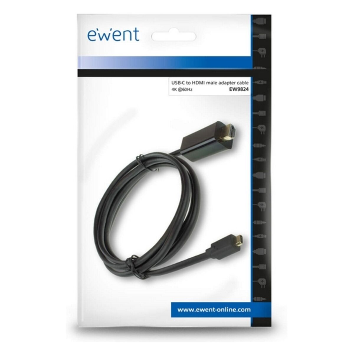USB-C til HDMI-adapter Ewent EW9824 Sort 2 m