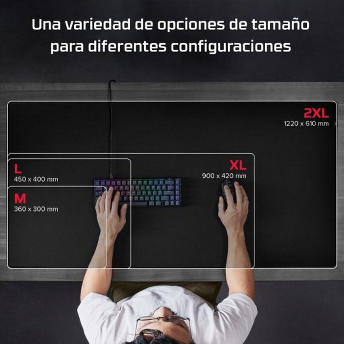 Musematte HyperX Pulsefire Svart