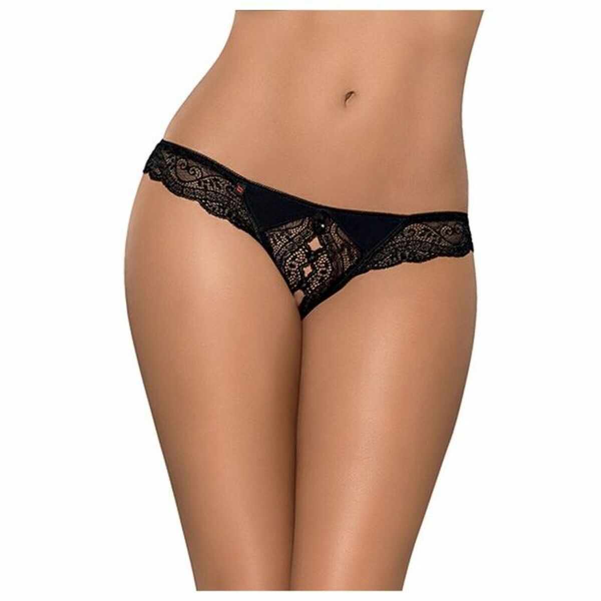 String mit Spitze Obsessive Miamor Schwarz S/M