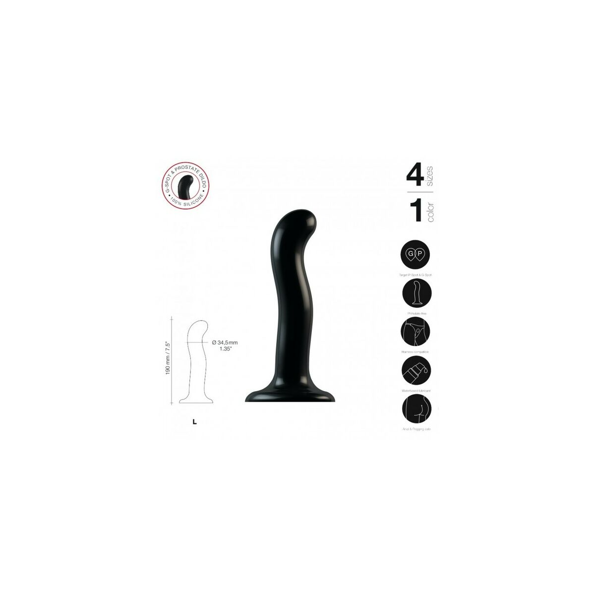 Dildo Strap-on-me POINT STIMULATOR Sort L