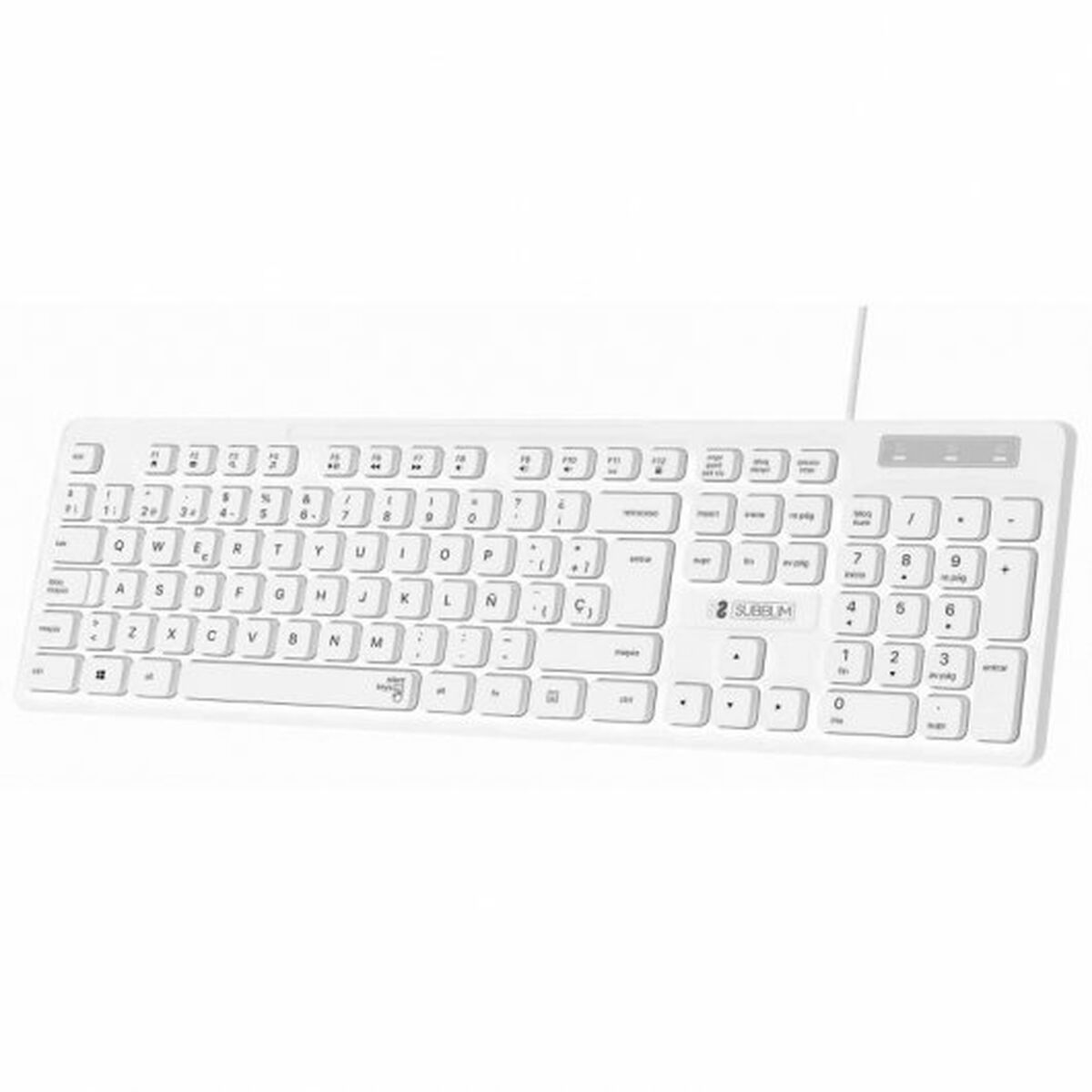 Tangentbord Subblim SUBKBC0SSK51 Vit Qwerty Spanska