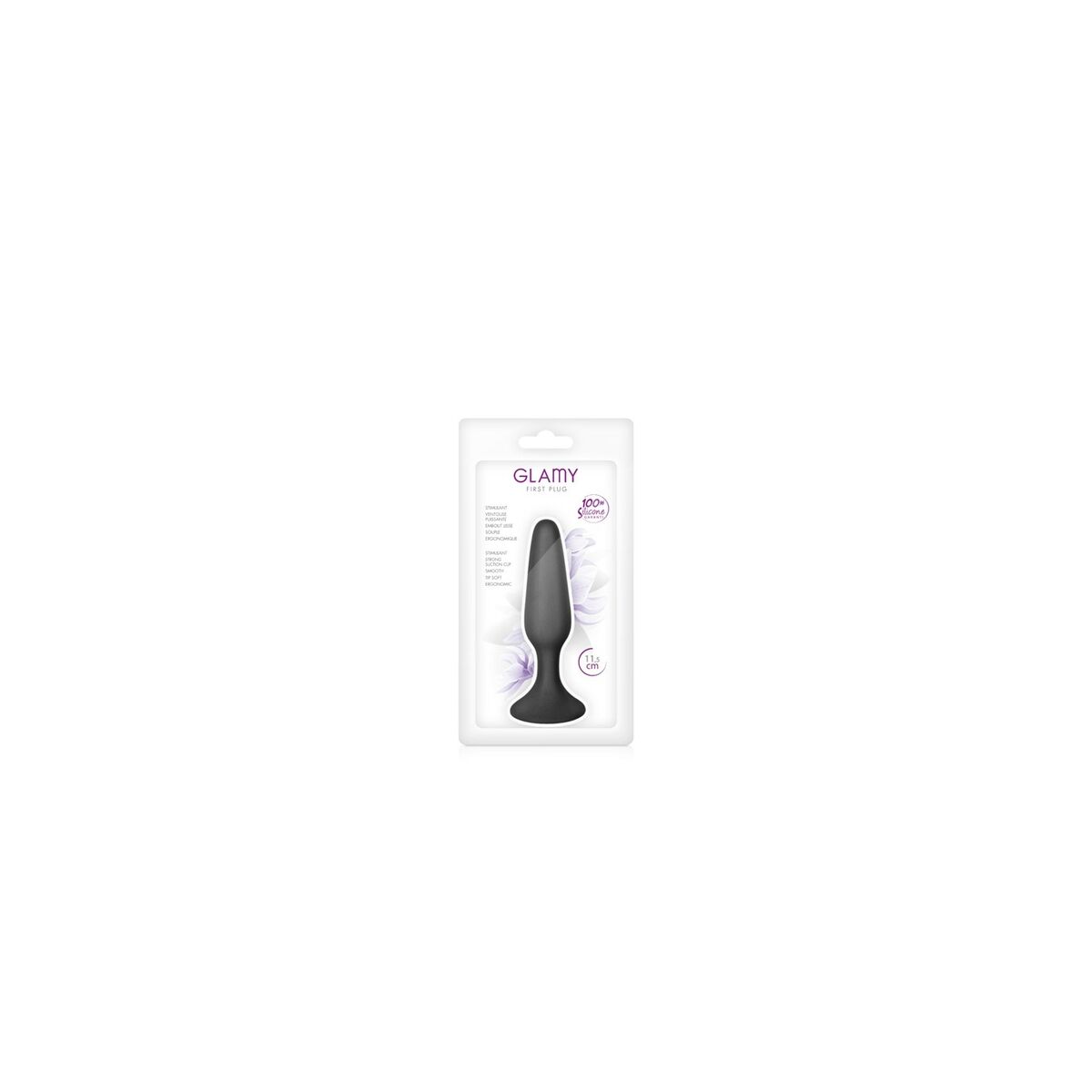 Anal plug Glamy Sort Silikone