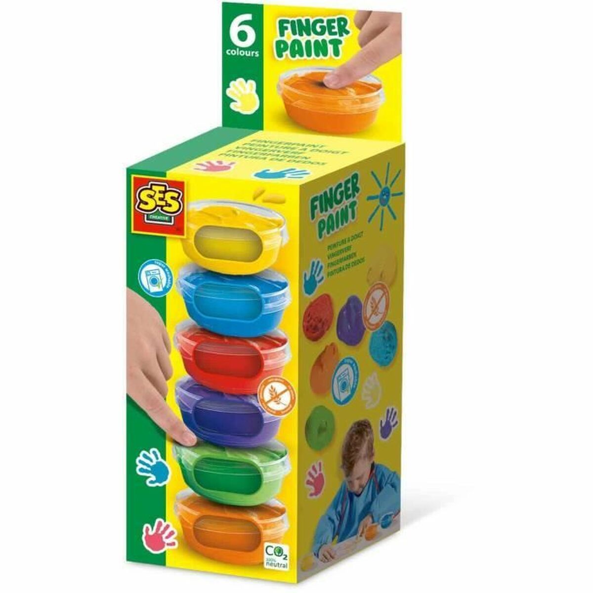 Fingerfärg SES Creative Multicolour 6 Delar