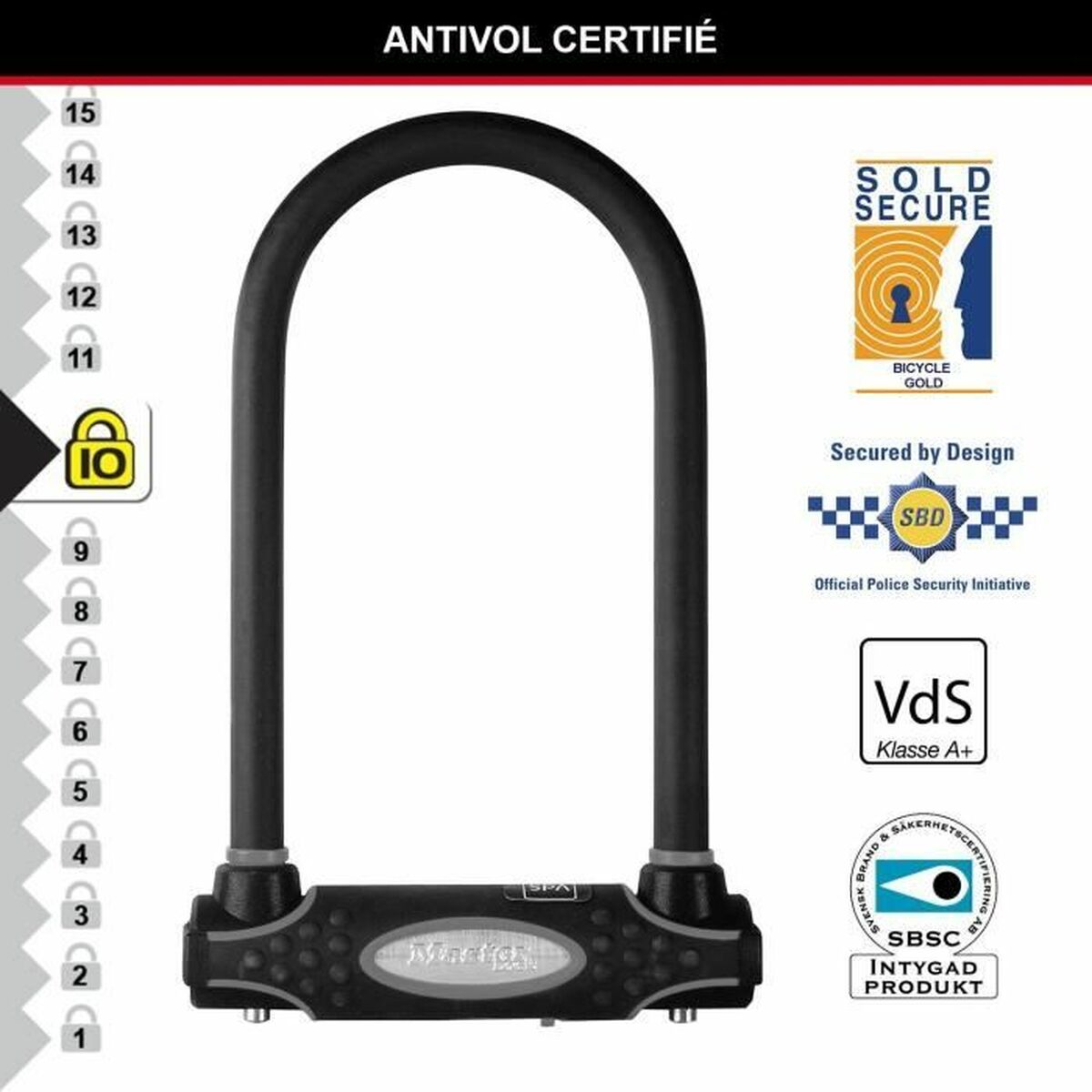 Candado de llave Master Lock Rojo