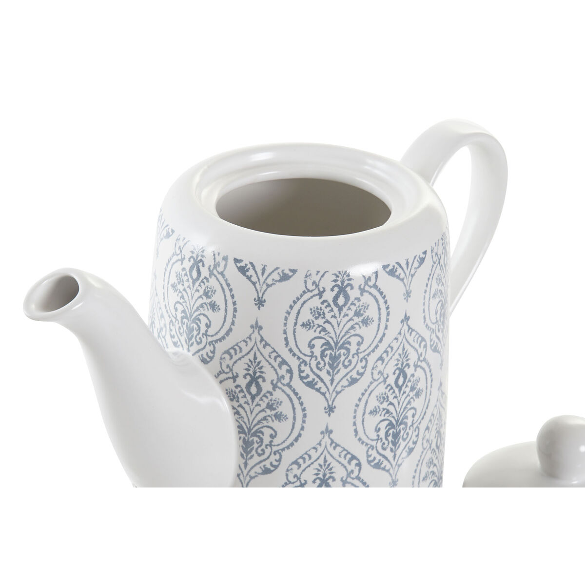 Čajnik DKD Home Decor Modra Bela Rjava Gumijast les Gres