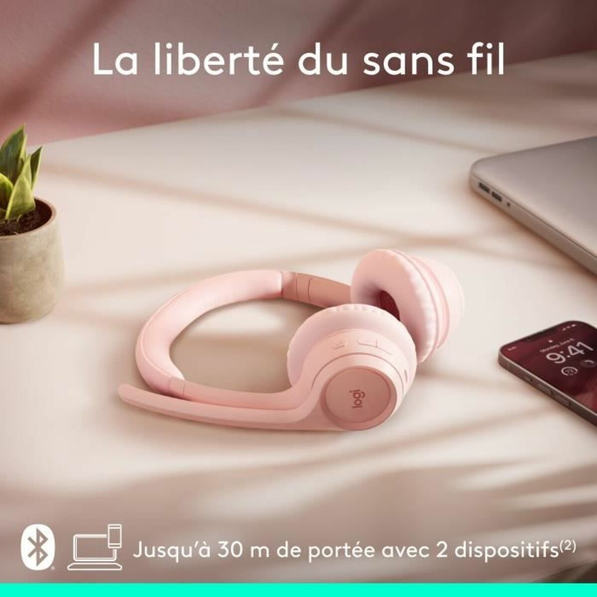 Cabo USB Logitech 981-001412 Cor de Rosa