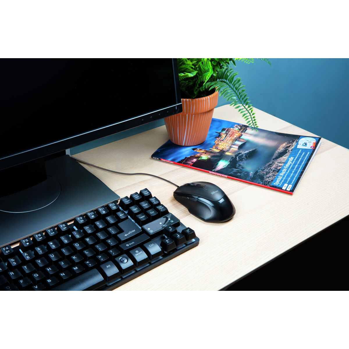Muis Trust Voca Zwart 2400 dpi