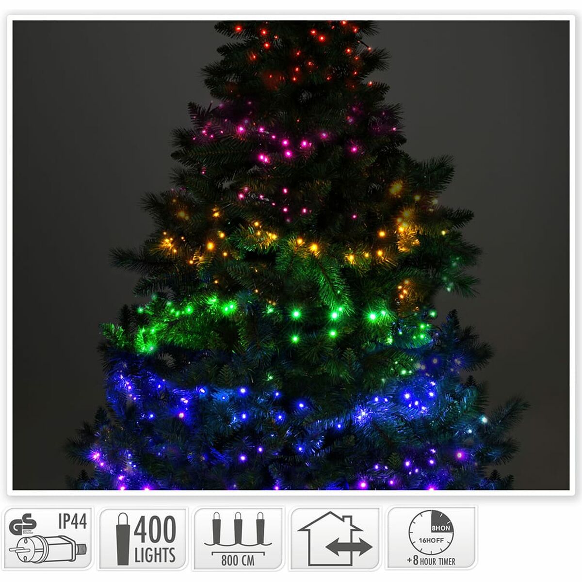 Grinalda de Luzes LED Lifetime 8 m Multicolor