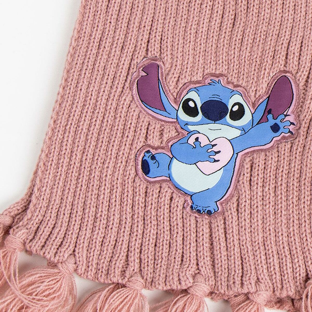Gorro e Cachecol Stitch Cor de Rosa