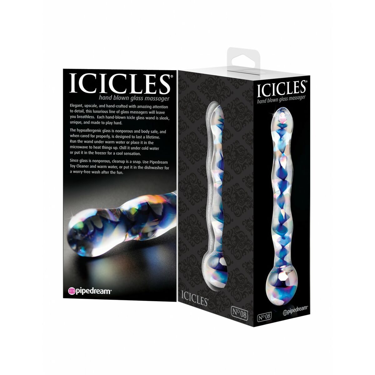 Zwarte Dildo Pipedream Icicles Multicolour