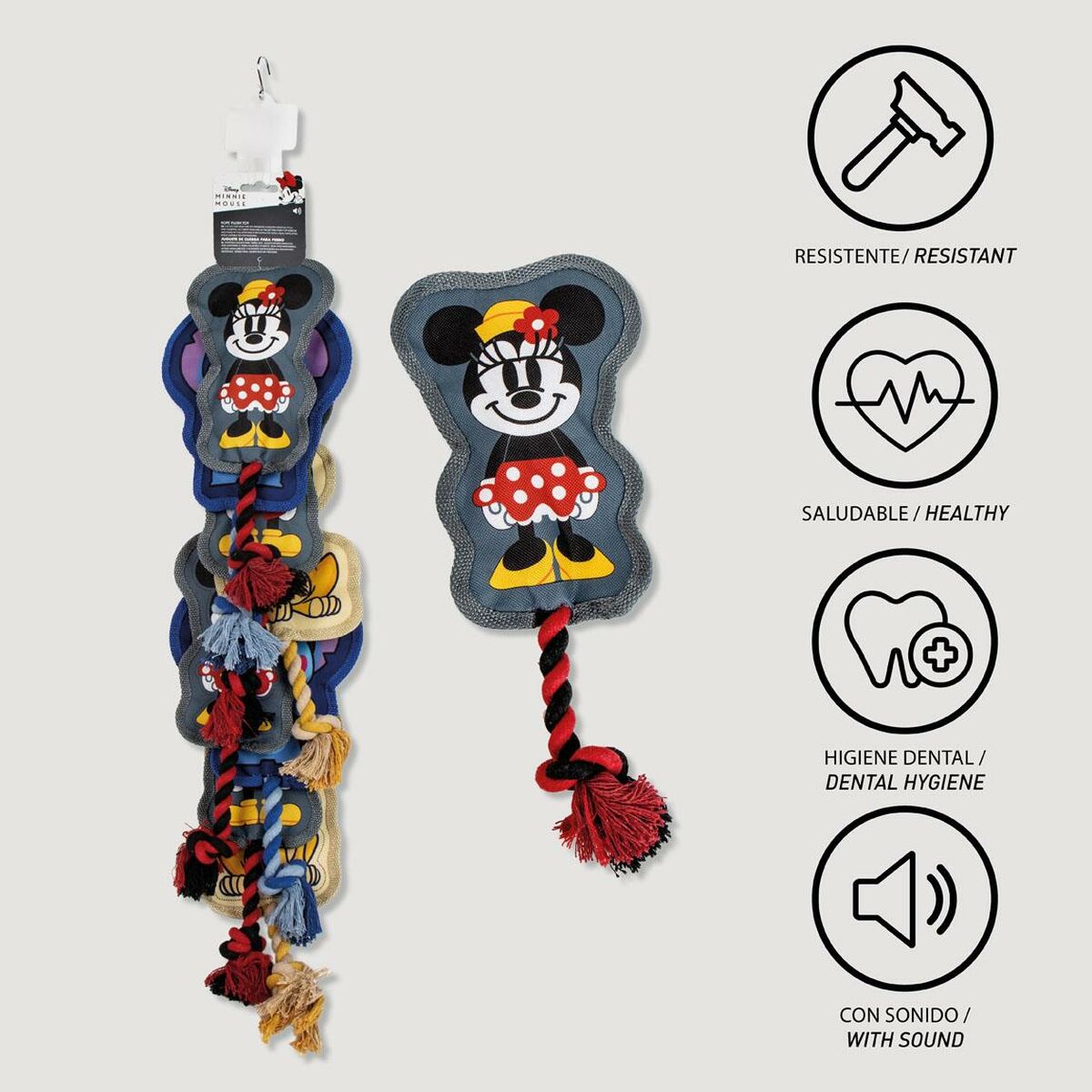 Hundleksak Mickey Mouse Svart Polyester Bomull