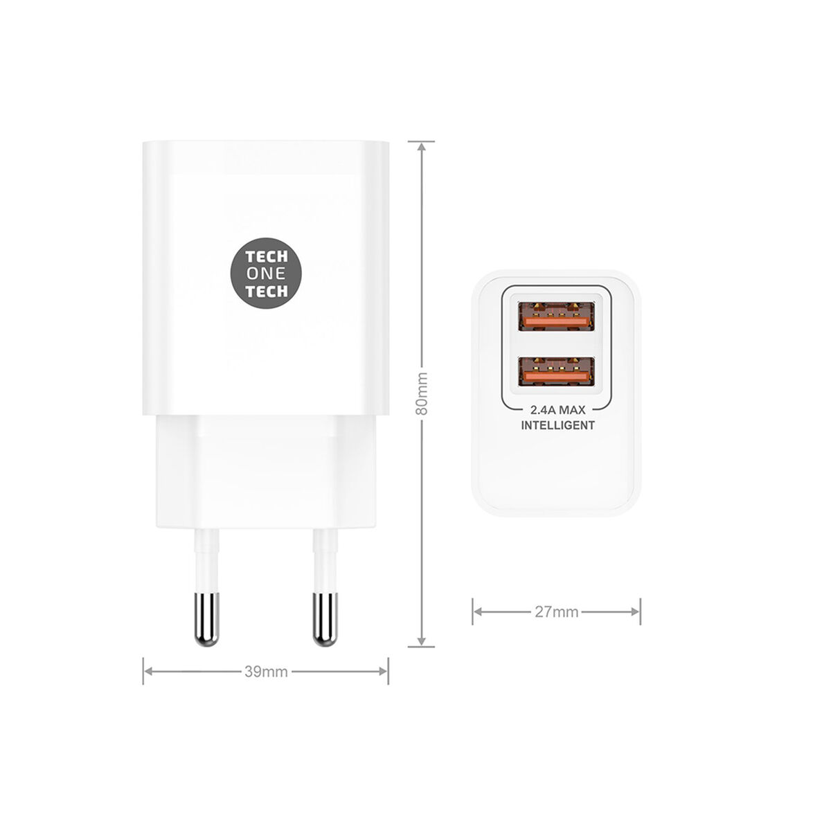 Vægoplader Tech One Tech TEC2401 Hvid