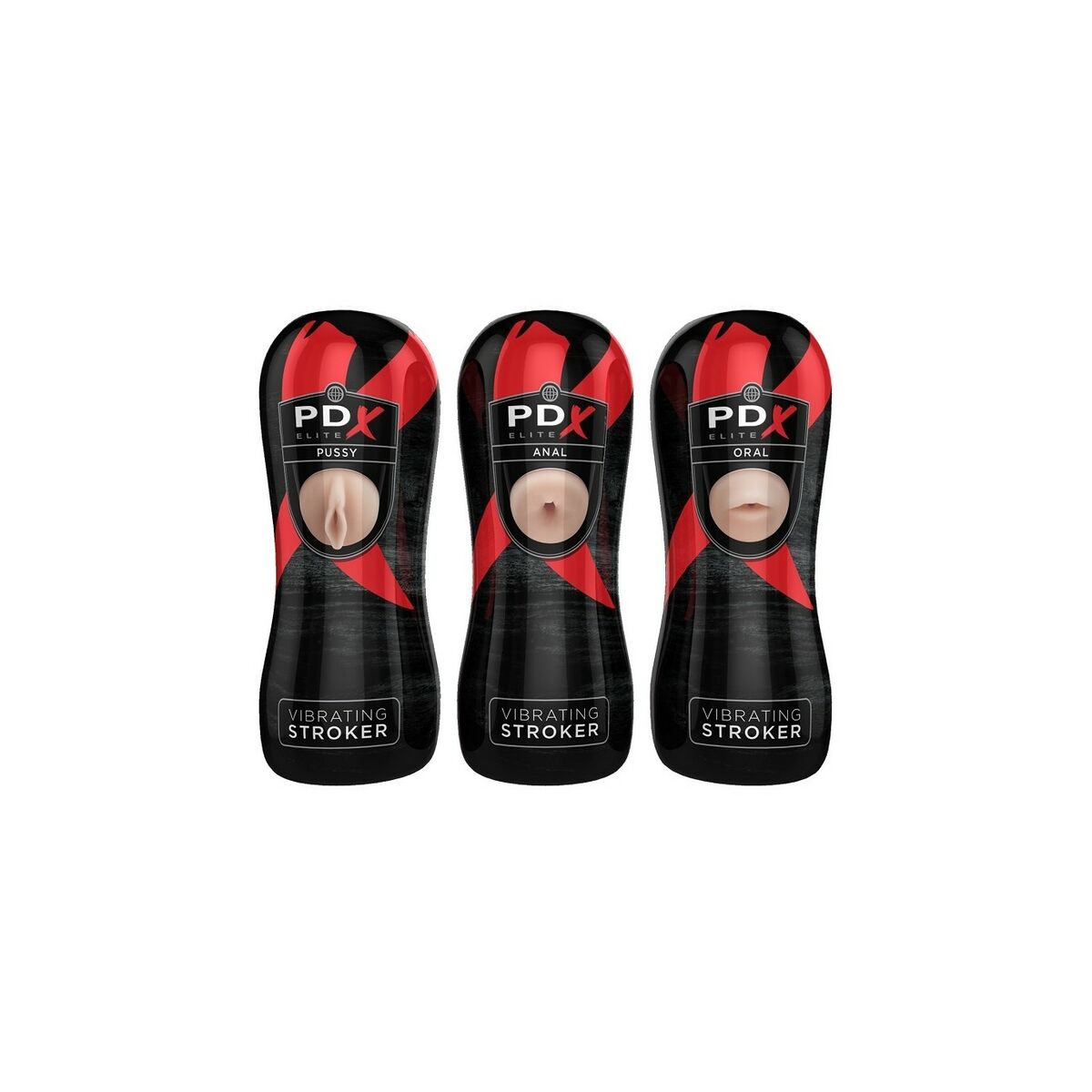 Rezistență Jack Ass Pipedream VIBRATING STROKER DISPLAY Negru