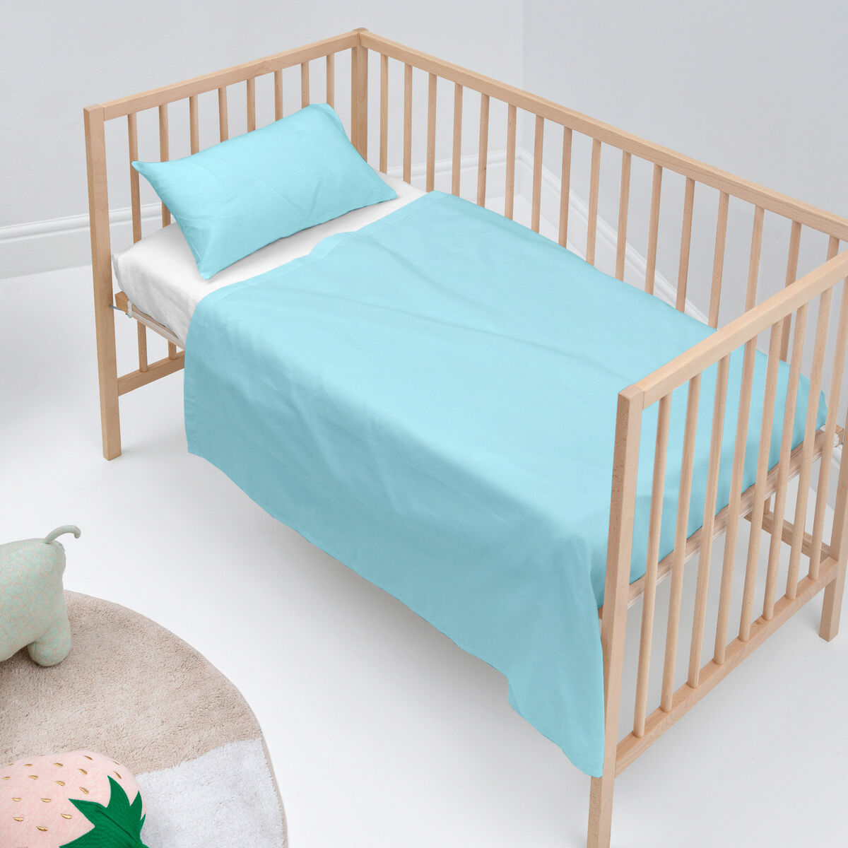 Cot Bedding Set HappyFriday BASIC KIDS Blue