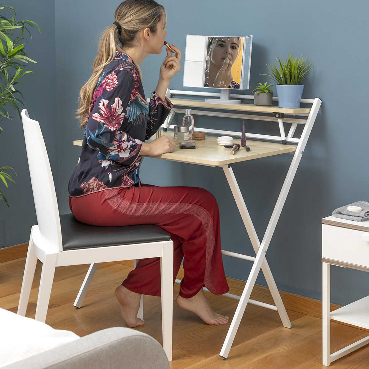 Sammenleggbart skrivebord med hylle Tablezy InnovaGoods