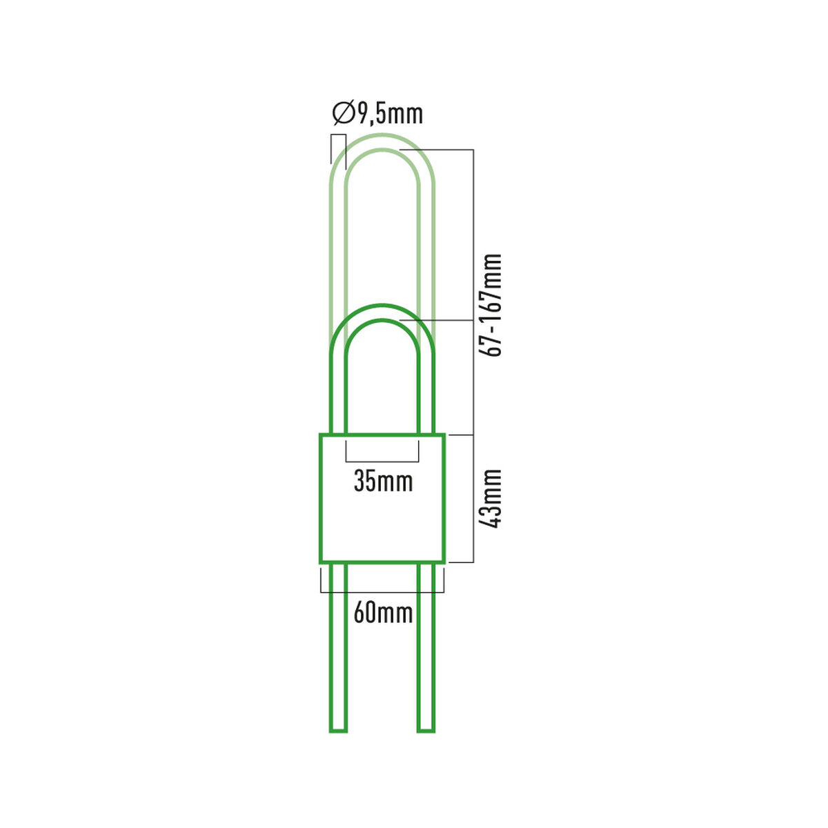 Key padlock EDM 85233 Brass Adjustable
