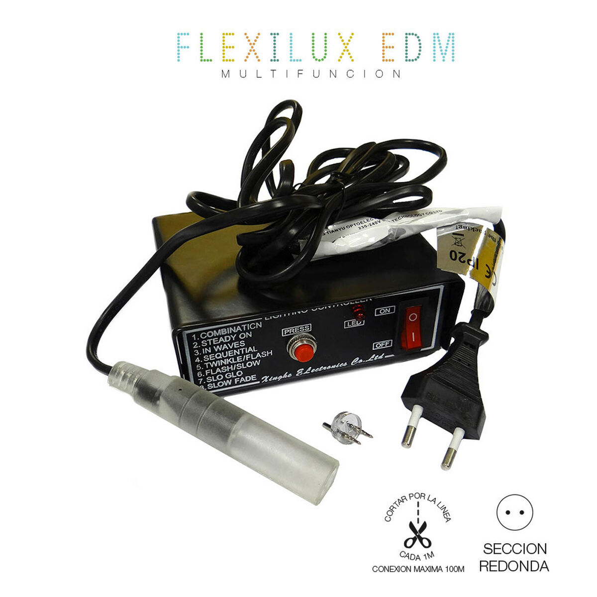 Programator EDM 71908 Flexilux Negru 100 m Multifuncție