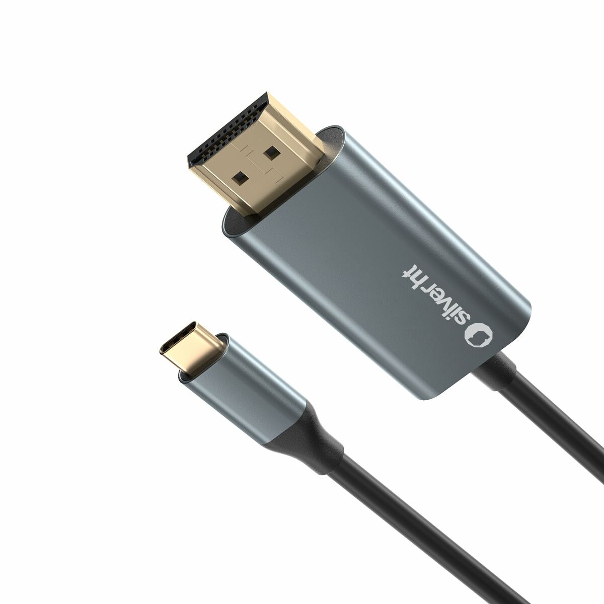 USB-C til HDMI-kabel Silver HT LOGAN Sort