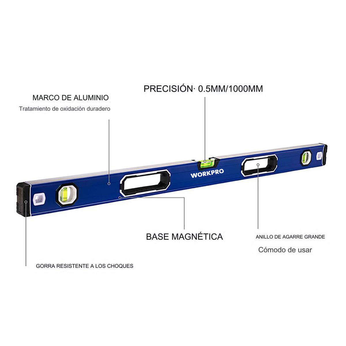 Libela Workpro Aluminij 60 cm Magnetna