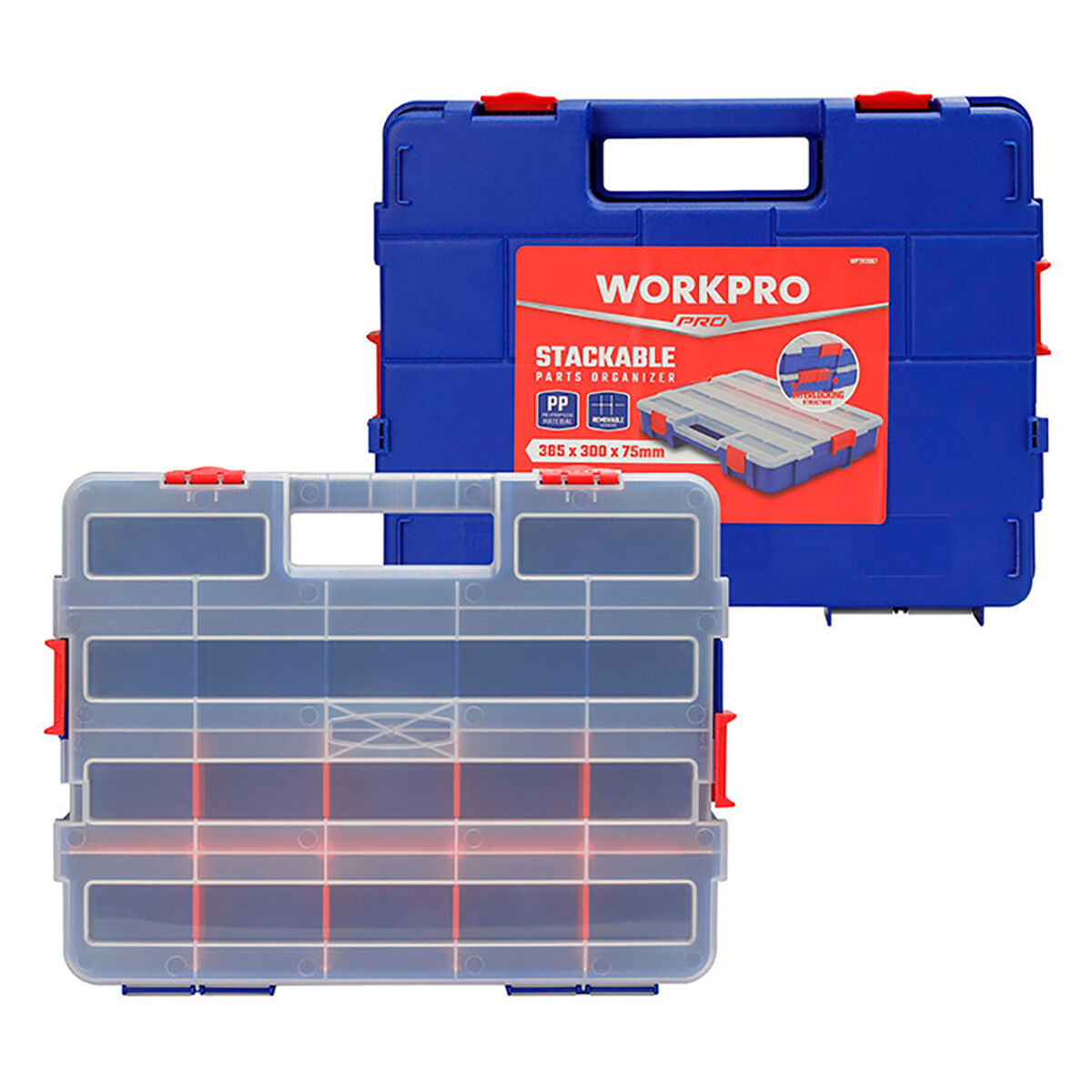 Tool Organiser Workpro polypropylene 18 Compartments
