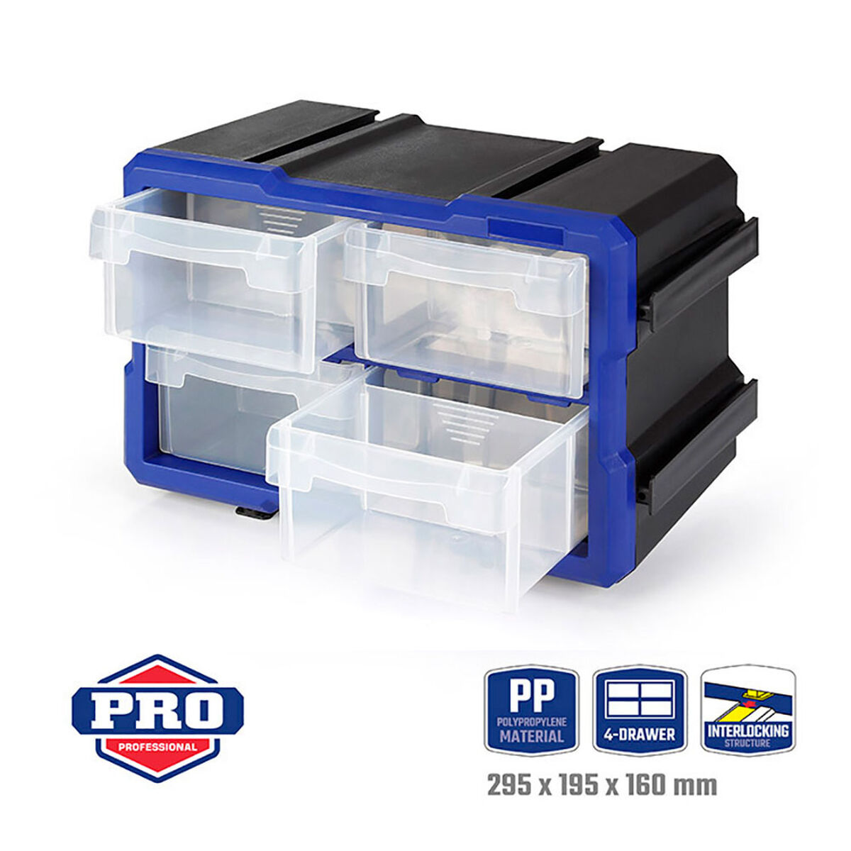 Tool drawer unit Workpro Blue 4 drawers Stackable