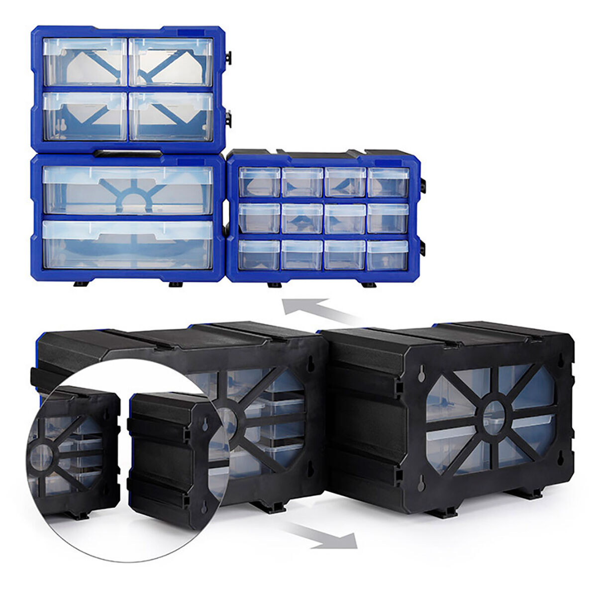 Tool drawer unit Workpro Blue 4 drawers Stackable