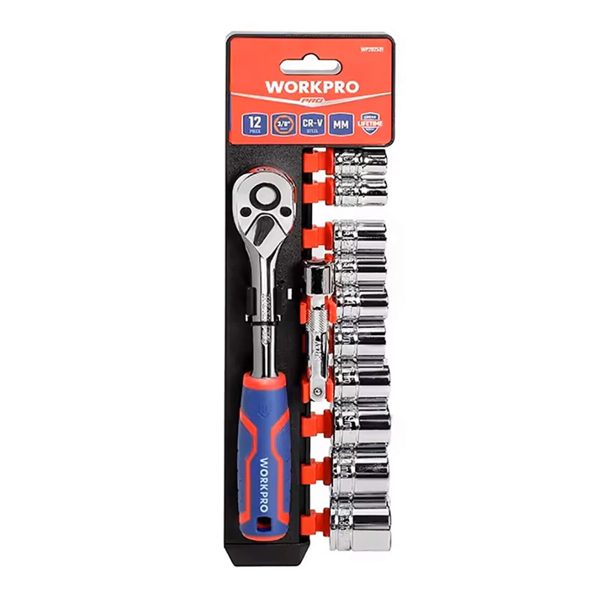 Dopsleutelset Workpro 12 3/8"
