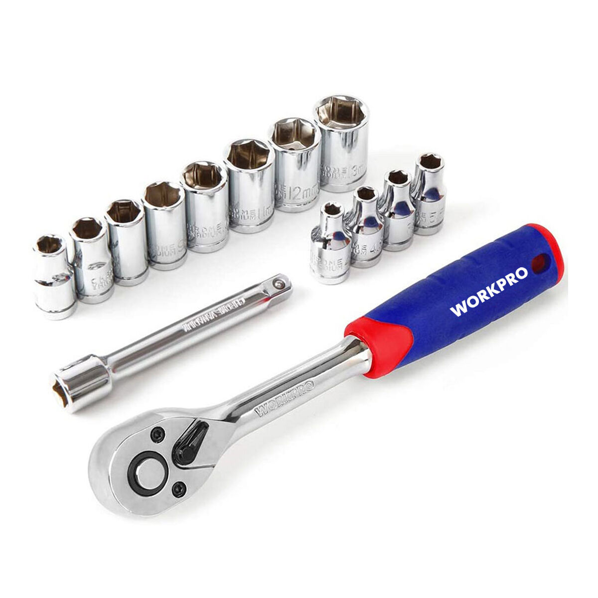 Dopsleutelset Workpro 12 3/8"