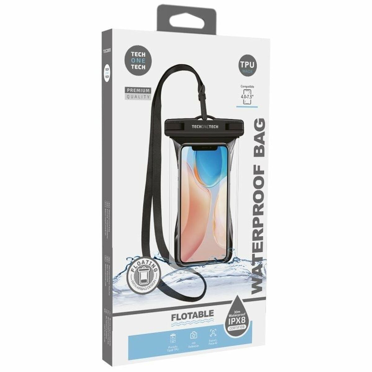 Universal Mobile Case Tech One Tech TEC2855 Impermeable