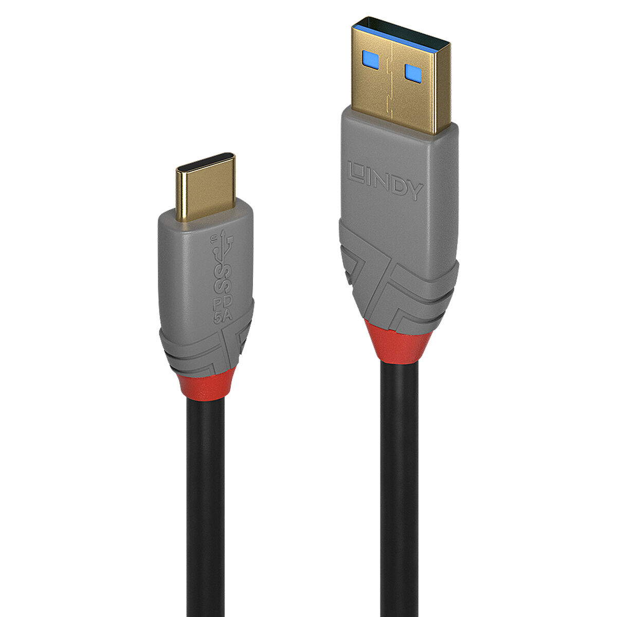 USB-C-kabel LINDY 2 m Sort