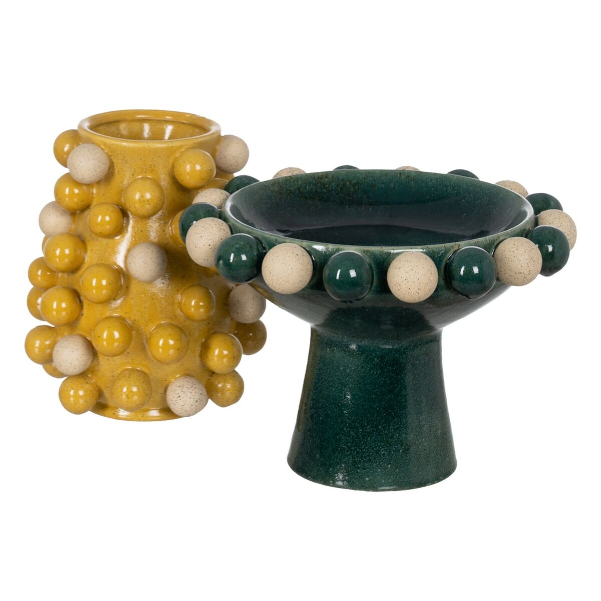 Centerpiece White Green Ceramic