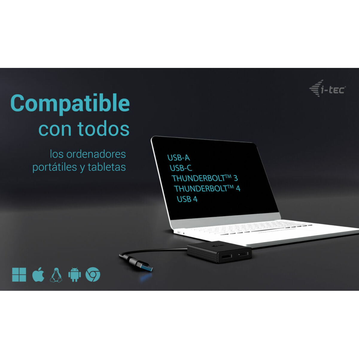 Cable USB i-Tec CADUAL4KDP Negro