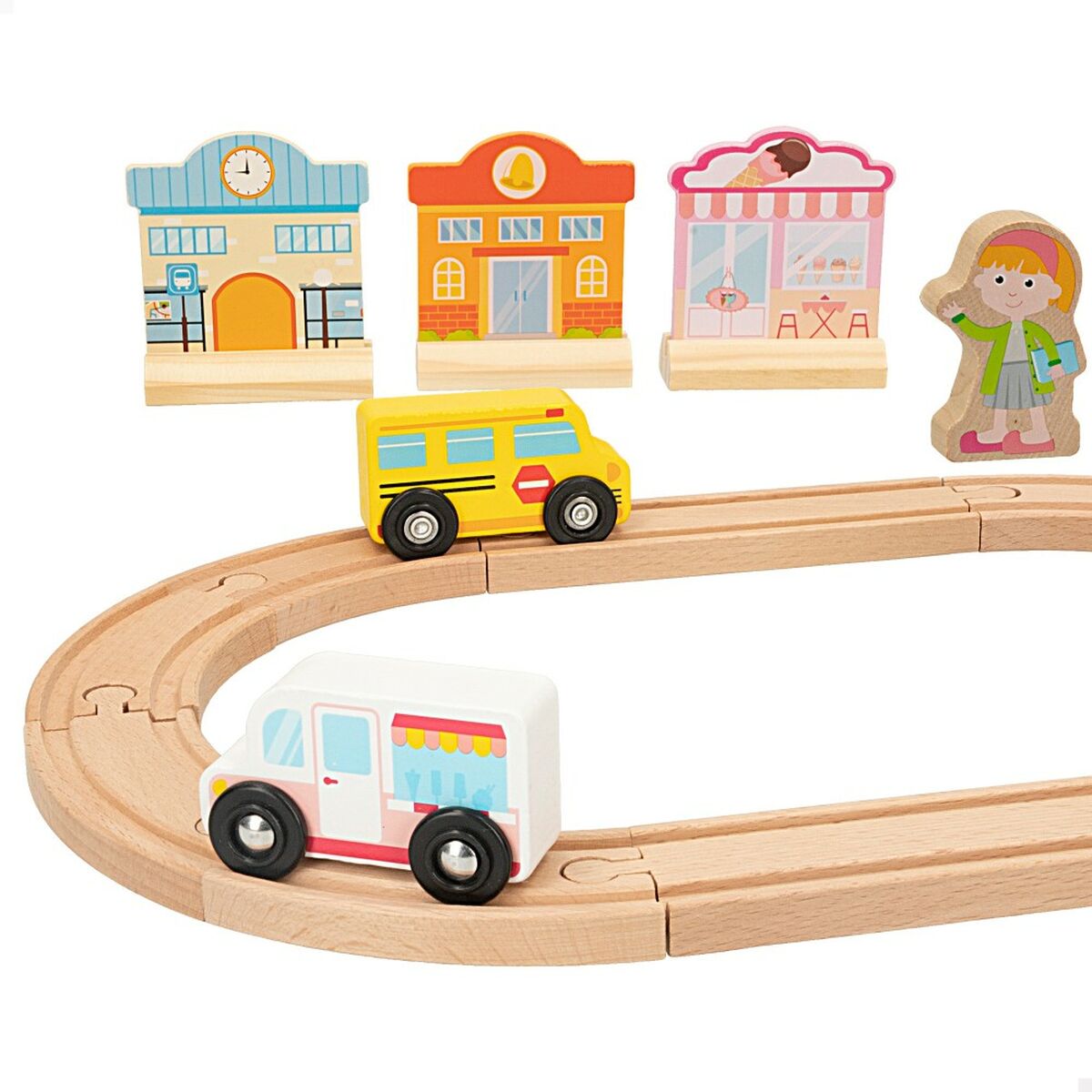 Tren com Circuito Woomax 6 Unidades 39 x 1 x 26 cm