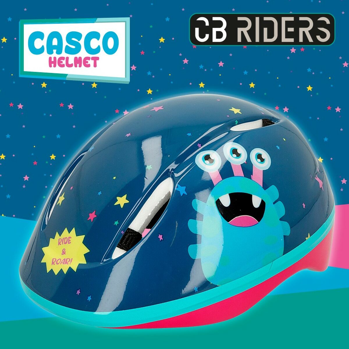Kit casco e ginocchiere Colorbaby Mostro