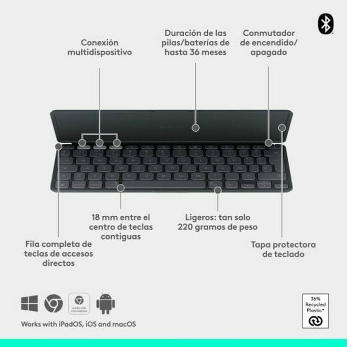 Bluetooth Keyboard Logitech 920-013010 Graphite