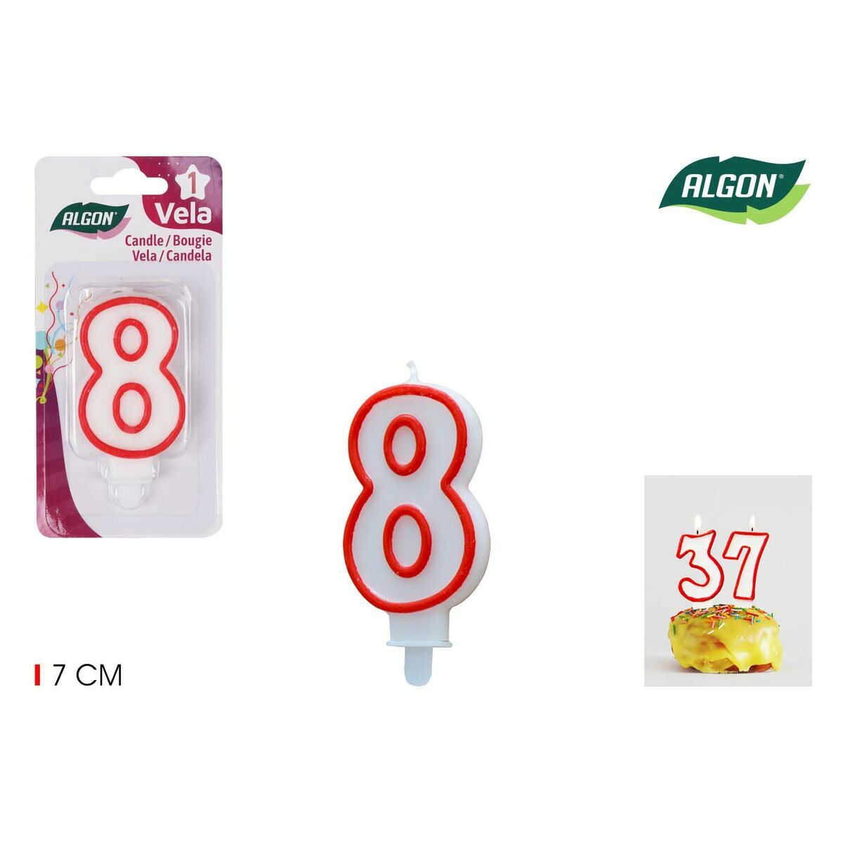Set Sveč Algon Rdeča (36 Kosov)